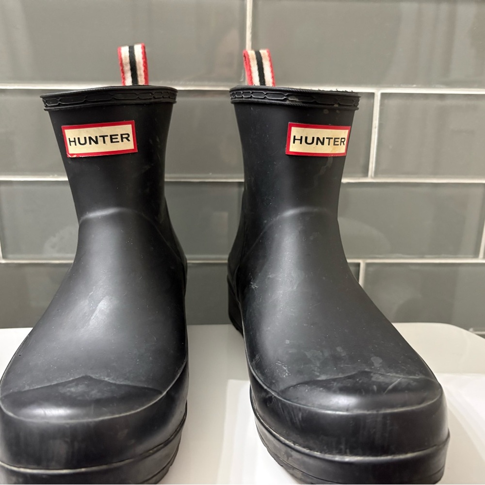 Hunter Black Ankle Boots